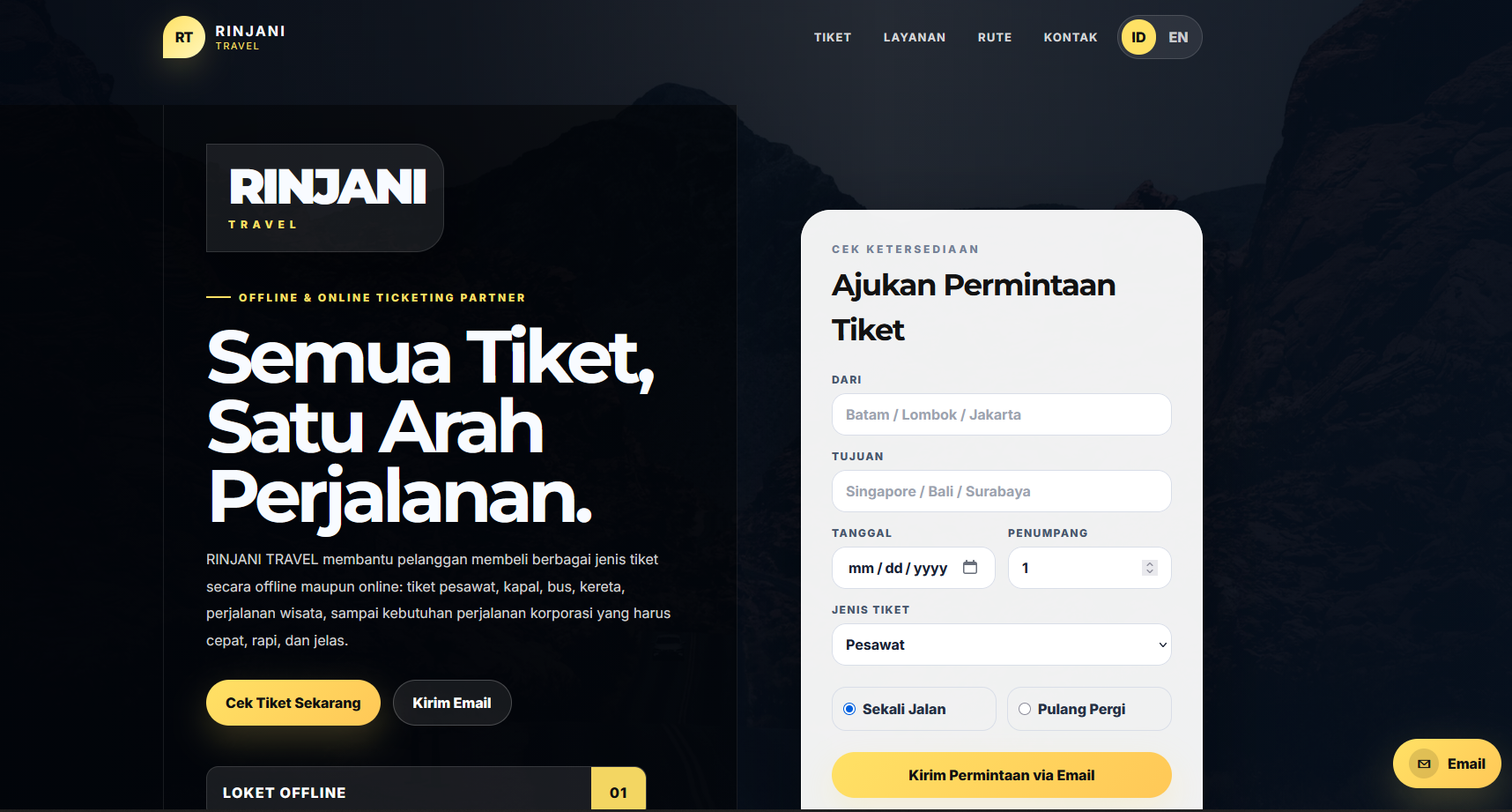 RINJANI TRAVEL - Offline & Online Ticketing
